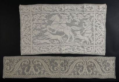 null Trois dentelles, crochet, collection Margaret Simeon, XIXe siècle.
En coton...
