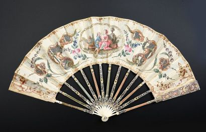 null Délicate transparence, et paille de couleurs, vers 1770-1780
Eventail plié,...