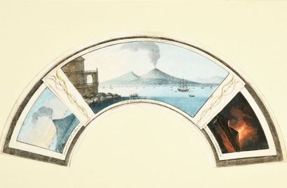 null L'éruption du Stromboli et du Vésuve en 1793
Feuille d'éventail en cabretille...