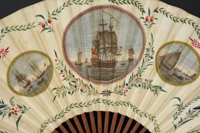 null HMS Victory, le navire de Nelson, vers 1797-1805
Eventail plié, feuille double...