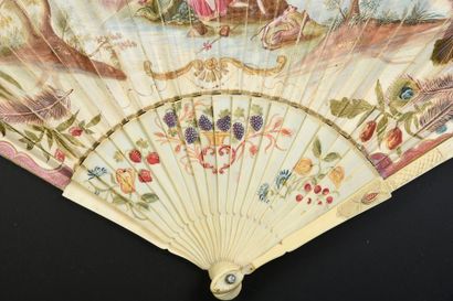 null Le jeu de la main chaude, vers 1730-1740
Eventail plié, feuille double en papier...