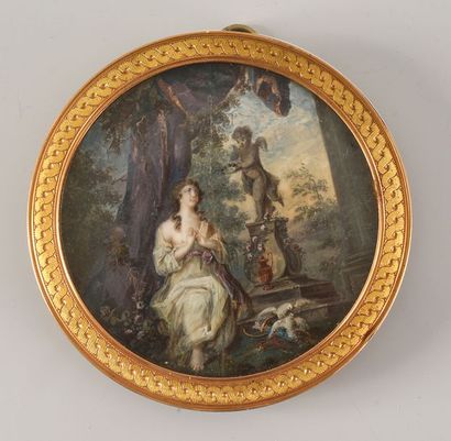 Attribué à Niklas Lafrensen (dit Nicolas Lavreince (1737-1807) 
«La prière devant...