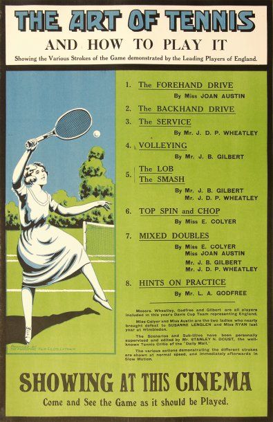 null Affiche. «The Art of Tennis». Vers 1920. Anonyme. Format 52 x 76 cm. Entoil...