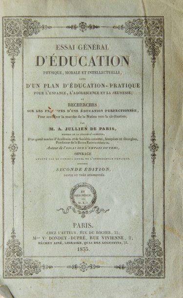 null Livre. Essai général d'éducation physique, par M.A Jullien de Paris. Seconde...