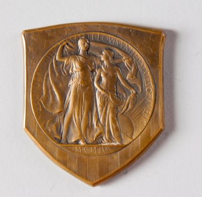 1904. St Louis. Médaille de récompense. «Grand Prix». Bronze doré. Dim. 65 x 75 mm....