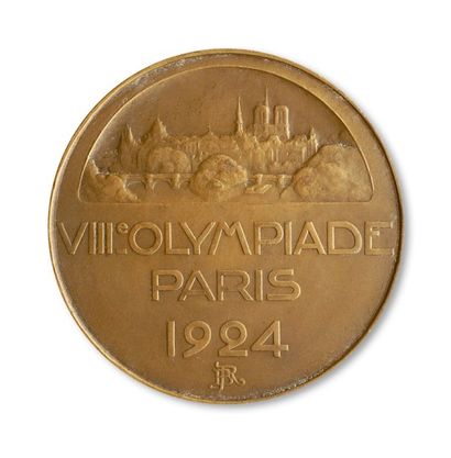 1924. Paris. Médaille officielle des participants. En bronze. Graveur R. Benard....