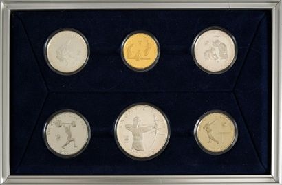 null Coffret de 6 pièces commémoratives des Jeux Olympiques de Séoul 1988 représentant...