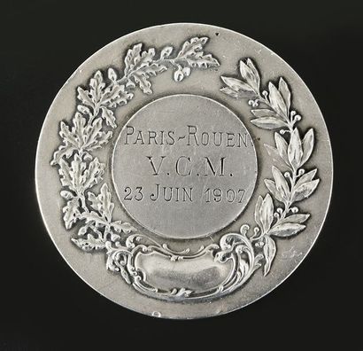 null Médaille de participant de la course Paris-Rouen 1907 (amateurs). Victoire de...