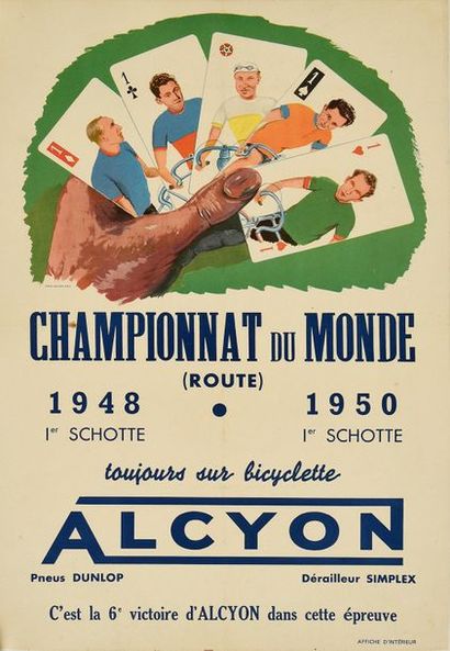 null Affiche Palmarès Alcyon. Championnat du Monde sur route. 1er Schotte en 1948...