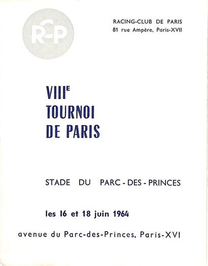 null Programme officiel du VIIIème Tournoi de Paris (R.C.P) les 16 et 18 juin 1964...