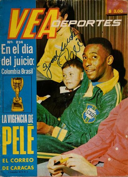 null Magazine original «VEA Deportes» de 1960 avec l'autographe authentique de Pelé...