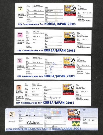 null Billets de la Coupe des Confédérations 2001 en Corée et au Japon. Matchs de...