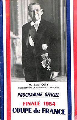 null Programme officiel de la finale de la Coupe de France 1954 opposant l'OGC Nice...