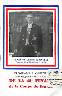 null Programme officiel de la finale de la Coupe de France 1965 opposant Rennes à...