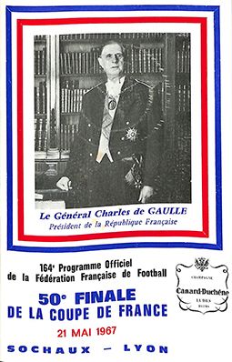 null Programme officiel de la 50ème finale de la Coupe de France en 1967 opposant...