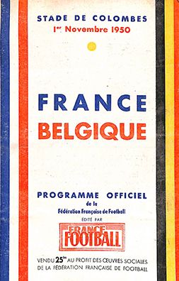 null Programme officiel de la rencontre amicale opposant la France à la Belgique...