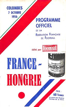 null Programme officiel de la rencontre amicale opposant la France à la Hongrie le...