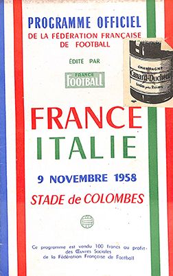 null Programme officiel de la rencontre amicale opposant la France à l'Italie le...