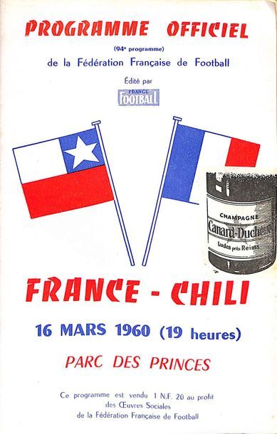 null Programme officiel de la rencontre amicale opposant la France au Chili le 16...