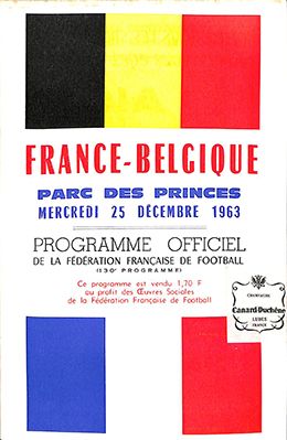 null Programme officiel de la rencontre amicale opposant la France à la Belgique...