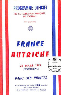 null Programme officiel de la rencontre amicale opposant la France à l'Autriche le...