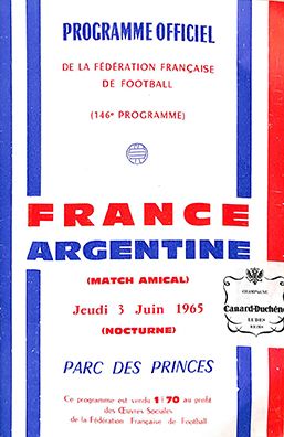 null Programme officiel de la rencontre amicale opposant la France à l'Argentine...