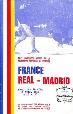 null Programme officiel de la rencontre amicale opposant la France au Real Madrid...