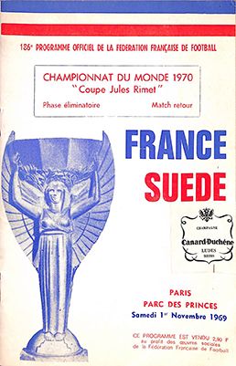 null Programme officiel de la rencontre de qualification à la Coupe du Monde 1970...
