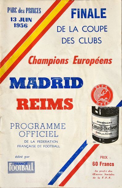 null Programme original de la 1ère finale de la Coupe des Clubs Champions Européens...