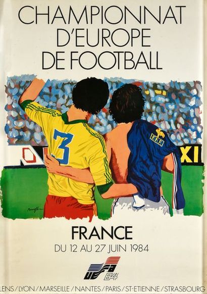 null Affiche officielle du Championnat d'Europe 1984 en France. Victoire finale de...