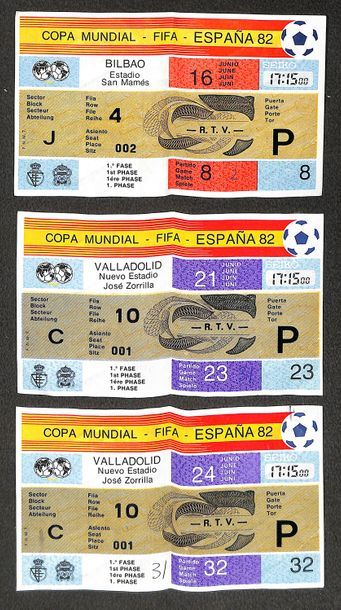 null Billets de la Coupe du Monde 1982 en Espagne. Matchs de l'équipe de France pour...