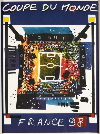null Affiche officielle de la Coupe du Monde 1998. Tirage lithographique. Edition...