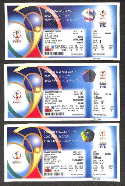 null Billets de la Coupe du Monde 2002 en Corée et au Japon. Matchs du 1er tour de...