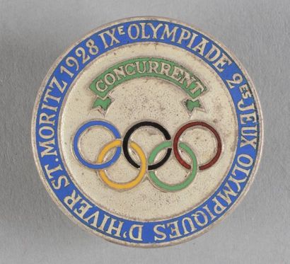 null Badge officiel (n°659) de la XIème Olympiade d'hiver, ayant appartenu au Marquis...