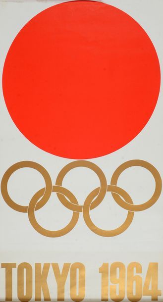 null Affiche officielle «Logo» des XVIIIème Jeux Olympiques d'été. Signée Y. Kamekura....