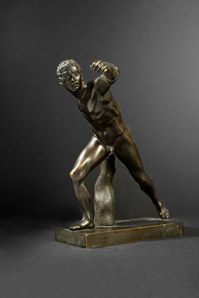 Attribué à Giovanni Zoffoli (1745 - 1805) 
Le gladiateur Borghèse.
Bronze à patine...