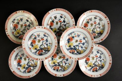 MEISSEN 
Huit assiettes creuses en porcelaine de Meissen du XVIIIe siècle Circa 1730-40,...