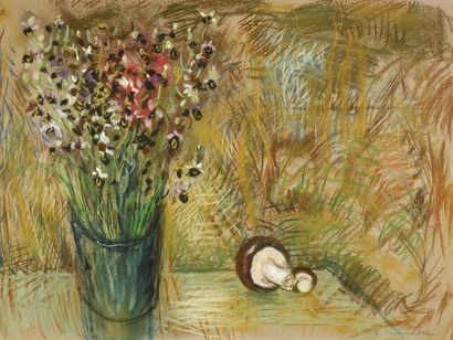 Etienne COURNAUlT (1891 - 1948) 
Nature morte au champignon
Pastel signé en bas à...