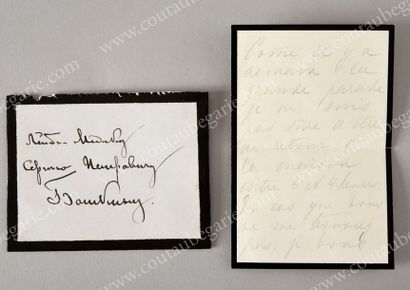 MARIA PAVLOVNA, grande-duchesse de Russie (1854-1920) Lettre autographe signée: «Maria»...