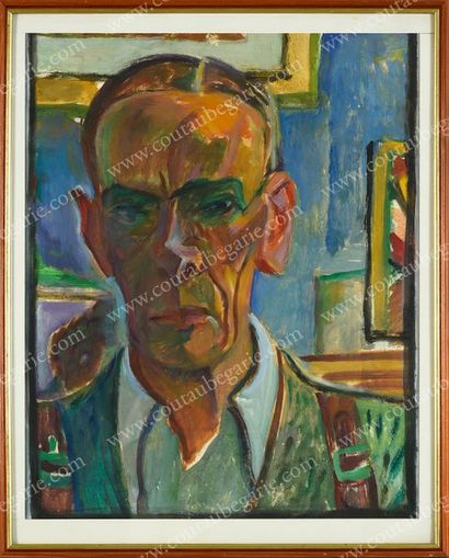 KOTLAREVSKY Paul (1883-1950) Autoportrait de l'artiste dans son intérieur parisien,...