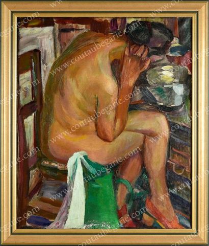 KOTLAREVSKY Paul (1883-1950) Portrait d'Olga Kotlarevsky vue de dos.
Huile sur toile...