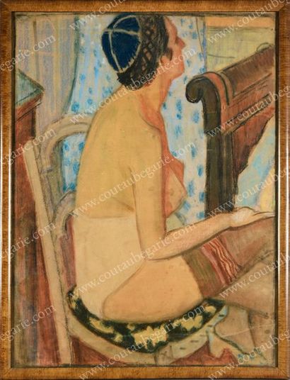 KOTLAREVSKY Paul (1883-1950) Portrait de la seconde épouse de l'artiste, vue de dos...