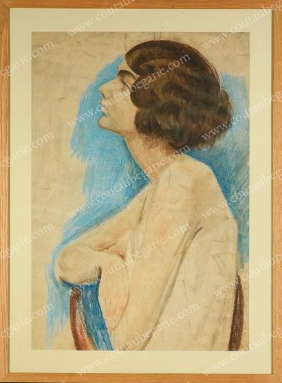 KOTLAREVSKY Paul (1883-1950) Portrait de Wanda vue de profil.
Gouache sur papier,...