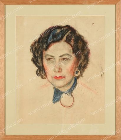 KOTLAREVSKY Paul (1883-1950) Portrait de Dora.
Technique mixte sur papier non signée,...