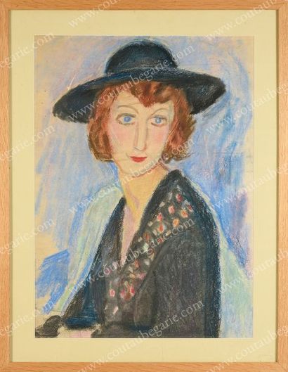 KOTLAREVSKY Paul (1883-1950) Portrait de Ginette Emery.
Pastel sur papier non signé,...