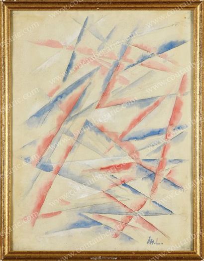 Michel LARIONOV (1881-1964) Composition constructiviste.
Aquarelle sur papier signée...