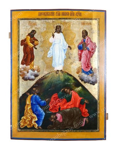 null ICÔNE DE LA TRANSFIGURATION.
Représentant Jésus Christ transfiguré sur le Mont...