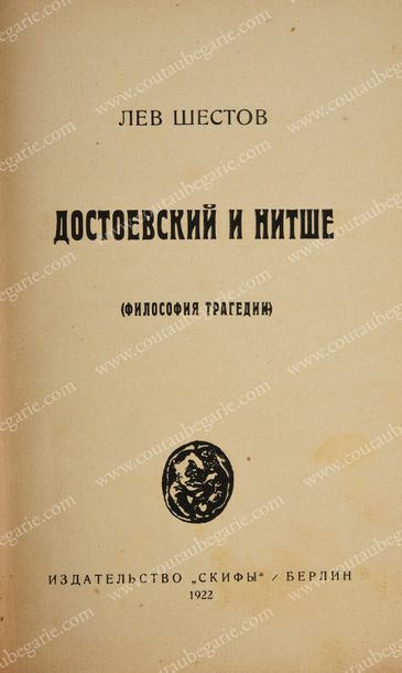 SCHESTOFF Lev Dostoïevski et Nietzche, Édition les Scythes, Berlin, 1922. In-6°,...