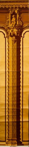 null Pilastre intermédiaire d'un décor faux-bois, manufacture Wagner, vers 1850,...