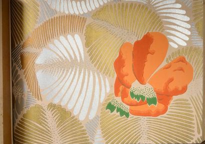 null Album d'échantillons de papiers peints, vers 1930-1935, fouillis de plumes stylisées,...